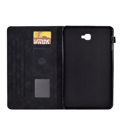 For Samsung Galaxy Tab A 10.1 2016 T580 Tower Embossed Leather Smart Tablet Case(Black) by buy2fix