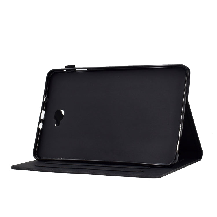 For Samsung Galaxy Tab A 10.1 2016 T580 Tower Embossed Leather Smart Tablet Case(Black) by buy2fix