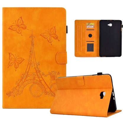 For Samsung Galaxy Tab A 10.1 2016 T580 Tower Embossed Leather Smart Tablet Case(Khaki) by buy2fix