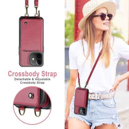 For iPhone 11 JEEHOOD C22 Series Zipper Wallet Leather Phone Case with Dual Lanyard(Red) - iPhone 11 Cases by JEEHOOD | Online Shopping UK | buy2fix