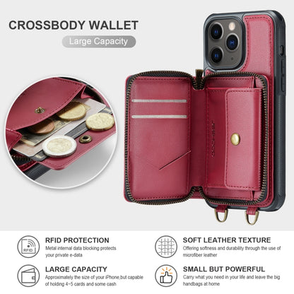 For iPhone 11 Pro JEEHOOD C22 Series Zipper Wallet Leather Phone Case with Dual Lanyard(Red) - iPhone 11 Pro Cases by JEEHOOD | Online Shopping UK | buy2fix