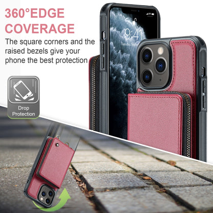 For iPhone 11 Pro Max JEEHOOD C22 Series Zipper Wallet Leather Phone Case with Dual Lanyard(Red) - iPhone 11 Pro Max Cases by JEEHOOD | Online Shopping UK | buy2fix