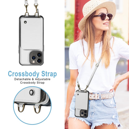 For iPhone 11 Pro Max JEEHOOD C22 Series Zipper Wallet Leather Phone Case with Dual Lanyard(White) - iPhone 11 Pro Max Cases by JEEHOOD | Online Shopping UK | buy2fix