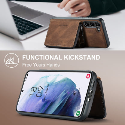 For Samsung Galaxy S23 5G JEEHOOD Magnetic Zipper Wallet Leather Phone Case(Brown) - Galaxy S23 5G Cases by JEEHOOD | Online Shopping UK | buy2fix