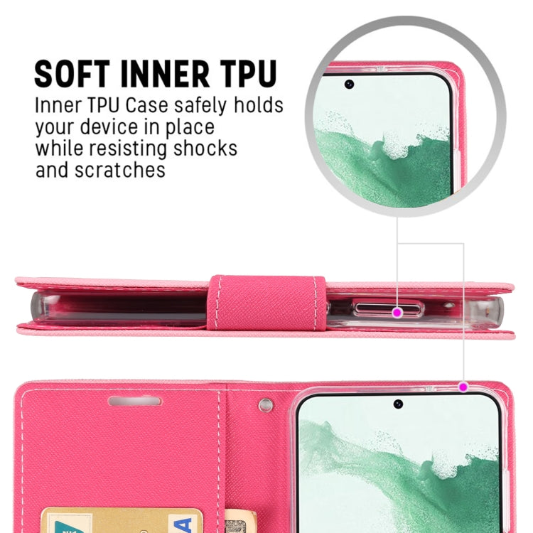 For Samsung Galaxy S23+ 5G GOOSPERY FANCY DIARY Cross Texture Leather Phone Case(Pink) - Galaxy S23+ 5G Cases by GOOSPERY | Online Shopping UK | buy2fix