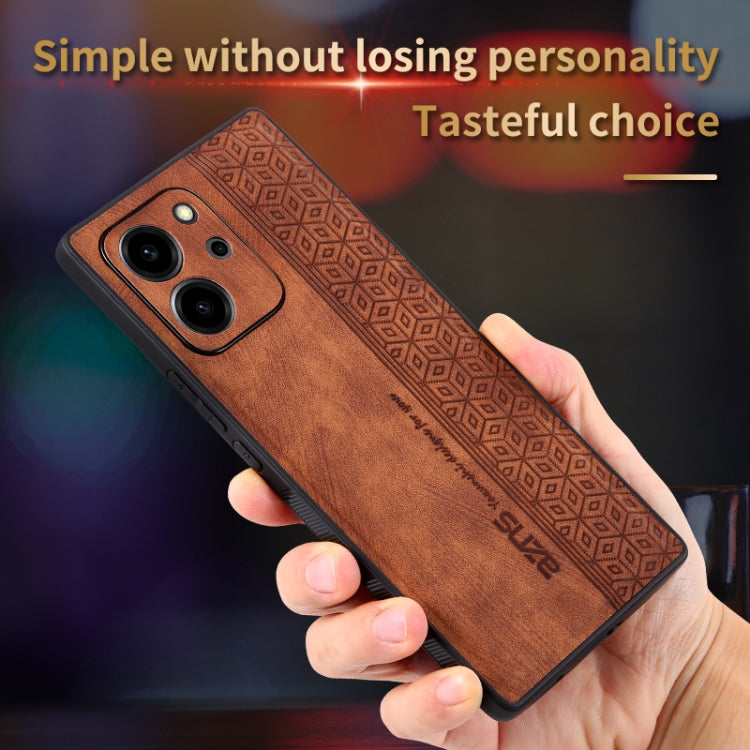 For Honor 80 SE AZNS 3D Embossed Skin Feel Phone Case(Brown) - Honor Cases by AZNS | Online Shopping UK | buy2fix