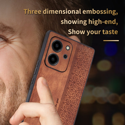 For Honor 80 SE AZNS 3D Embossed Skin Feel Phone Case(Brown) - Honor Cases by AZNS | Online Shopping UK | buy2fix