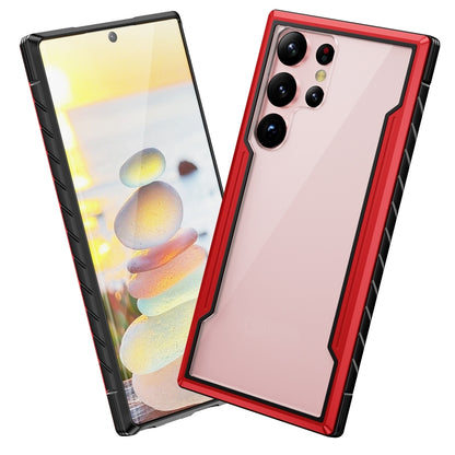 For Samsung Galaxy S22 Ultra 5G iPAKY Thunder Series Aluminum Frame + TPU Bumper + Clear PC Shockproof Phone Case(Black + Red) - Galaxy S22 Ultra 5G Cases by iPAKY | Online Shopping UK | buy2fix