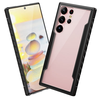 For Samsung Galaxy S22 Ultra 5G iPAKY Thunder Series Aluminum Frame + TPU Bumper + Clear PC Shockproof Phone Case(Black) - Galaxy S22 Ultra 5G Cases by iPAKY | Online Shopping UK | buy2fix