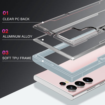 For Samsung Galaxy S22 Ultra 5G iPAKY Thunder Series Aluminum Frame + TPU Bumper + Clear PC Shockproof Phone Case(Grey) - Galaxy S22 Ultra 5G Cases by iPAKY | Online Shopping UK | buy2fix