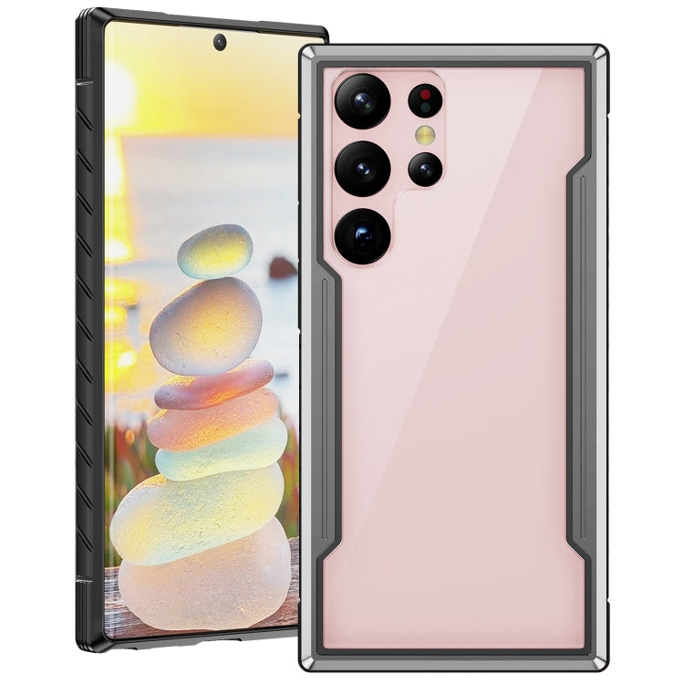 For Samsung Galaxy S23 Ultra 5G iPAKY Thunder Series Aluminum Frame + TPU Bumper + Clear PC Shockproof Phone Case(Black + Grey) - Galaxy S23 Ultra 5G Cases by iPAKY | Online Shopping UK | buy2fix