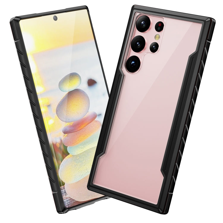 For Samsung Galaxy S23 Ultra 5G iPAKY Thunder Series Aluminum Frame + TPU Bumper + Clear PC Shockproof Phone Case(Black) - Galaxy S23 Ultra 5G Cases by iPAKY | Online Shopping UK | buy2fix