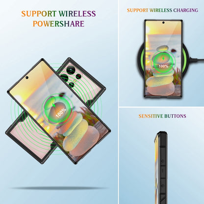 For Samsung Galaxy S23 Ultra 5G iPAKY Thunder Series Aluminum Frame + TPU Bumper + Clear PC Shockproof Phone Case(Black) - Galaxy S23 Ultra 5G Cases by iPAKY | Online Shopping UK | buy2fix