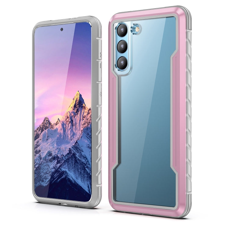 For Samsung Galaxy S22 5G iPAKY Thunder Series Aluminum Frame + TPU Bumper + Clear PC Shockproof Phone Case(Rose Gold) - Galaxy S22 5G Cases by iPAKY | Online Shopping UK | buy2fix