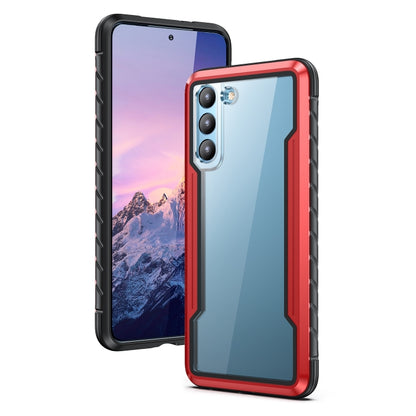 For Samsung Galaxy S22 5G iPAKY Thunder Series Aluminum Frame + TPU Bumper + Clear PC Shockproof Phone Case(Black + Red) - Galaxy S22 5G Cases by iPAKY | Online Shopping UK | buy2fix