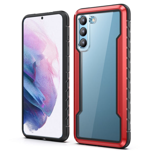 For Samsung Galaxy S22+ 5G iPAKY Thunder Series Aluminum Frame + TPU Bumper + Clear PC Shockproof Phone Case(Black + Red) - Galaxy S22+ 5G Cases by iPAKY | Online Shopping UK | buy2fix