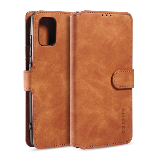 For Galaxy A31 DG.MING Retro Oil Side Horizontal Flip Case with Holder & Card Slots & Wallet(Brown) - Galaxy Phone Cases by DG.MING | Online Shopping UK | buy2fix