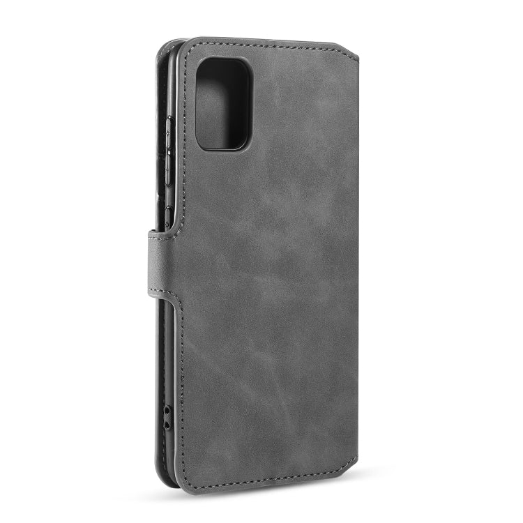 For Galaxy A71 5G DG.MING Retro Oil Side Horizontal Flip Case with Holder & Card Slots & Wallet(Grey) - Galaxy Phone Cases by DG.MING | Online Shopping UK | buy2fix