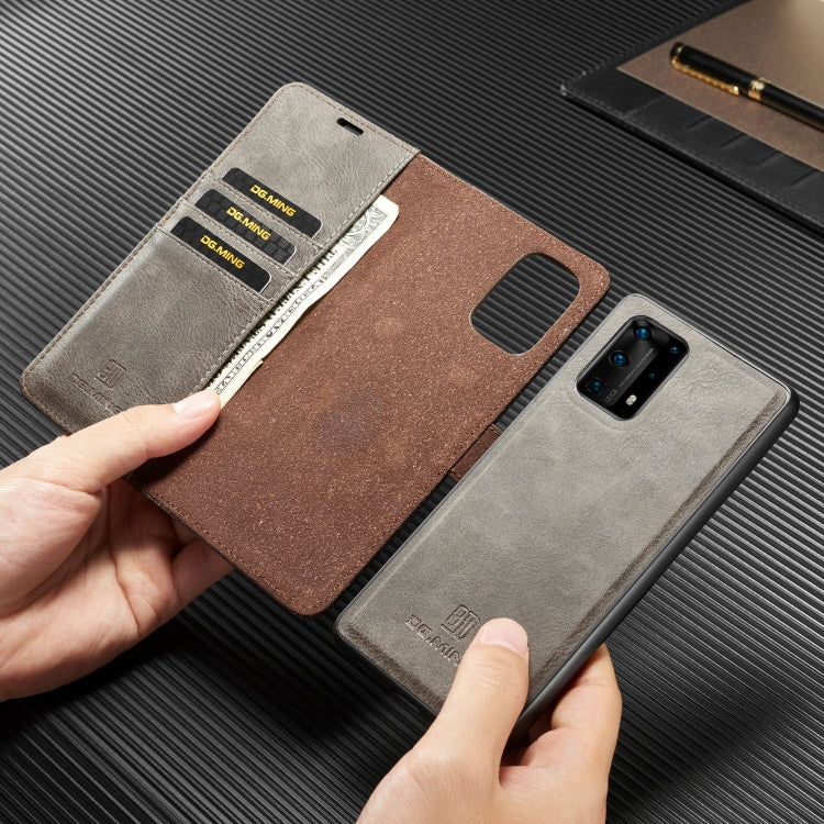 For Galaxy A31 DG.MING Crazy Horse Texture Flip Detachable Magnetic Leather Case with Holder & Card Slots & Wallet(Grey) - Galaxy Phone Cases by DG.MING | Online Shopping UK | buy2fix