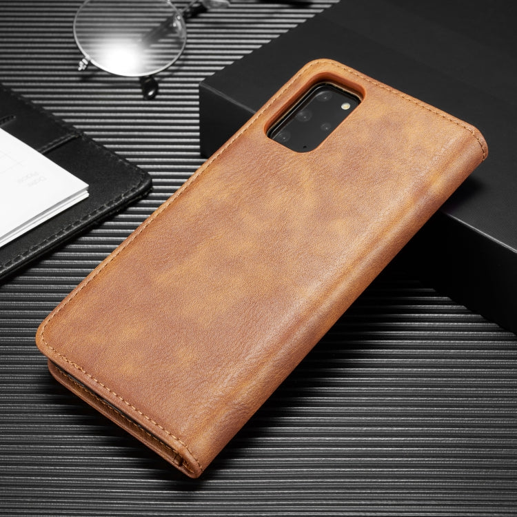 For Galaxy S20+ DG.MING Crazy Horse Texture Flip Detachable Magnetic Leather Case with Holder & Card Slots & Wallet(Brown) - Galaxy Phone Cases by DG.MING | Online Shopping UK | buy2fix