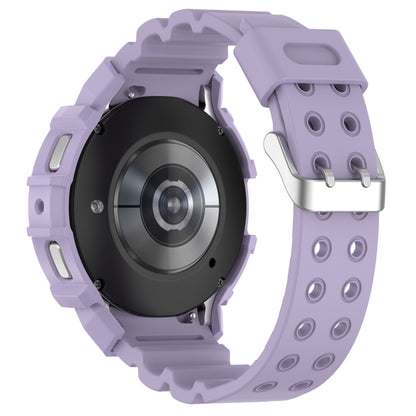 For Samsung Galaxy Watch5 40mm Armor Silicone Watch Band + Protective Case(Purple) by buy2fix