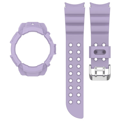 For Samsung Galaxy Watch5 40mm Armor Silicone Watch Band + Protective Case(Purple) by buy2fix