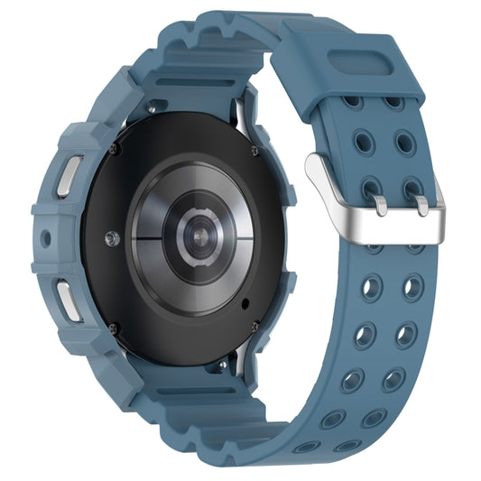 For Samsung Galaxy Watch4 40mm Armor Silicone Watch Band + Protective Case(Blue) by buy2fix