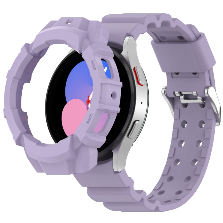 For Samsung Galaxy Watch4 40mm Armor Silicone Watch Band + Protective Case(Purple) by buy2fix