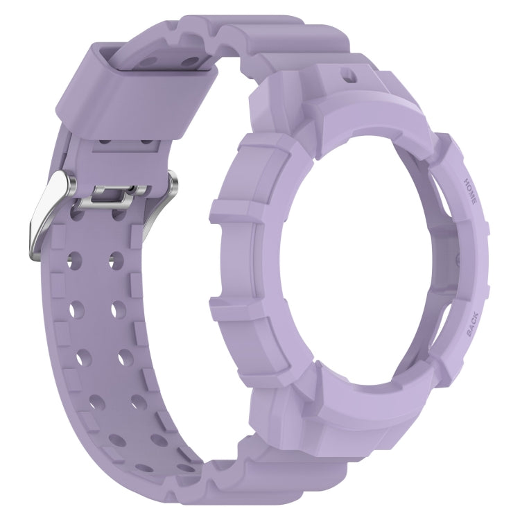 For Samsung Galaxy Watch4 40mm Armor Silicone Watch Band + Protective Case(Purple) by buy2fix