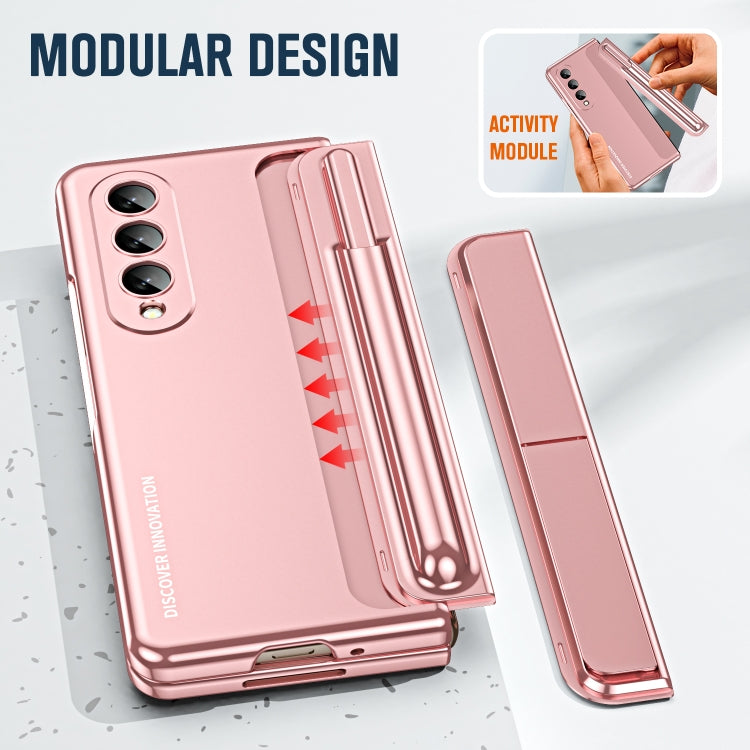 For Samsung Galaxy Z Fold4 2 in 1 Detachable PC Folding Phone Case with Holder & Pen Slot(Pink) - Galaxy Z Fold4 5G Cases by buy2fix | Online Shopping UK | buy2fix