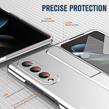 For Samsung Galaxy Z Fold4 2 in 1 Detachable PC Folding Phone Case with Holder & Pen Slot(Silver) - Galaxy Z Fold4 5G Cases by buy2fix | Online Shopping UK | buy2fix