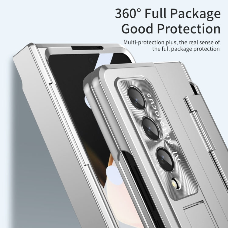 For Samsung Galaxy Z Fold4 Integrated Folding Phone Case with Hinge(Silver) - Galaxy Z Fold4 5G Cases by buy2fix | Online Shopping UK | buy2fix