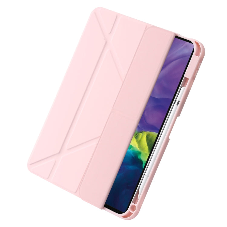 For iPad 2025 / 2022 Deformation Transparent Acrylic Leather Tablet Case(Pink) - iPad 2025 / 2022 Cases by buy2fix | Online Shopping UK | buy2fix