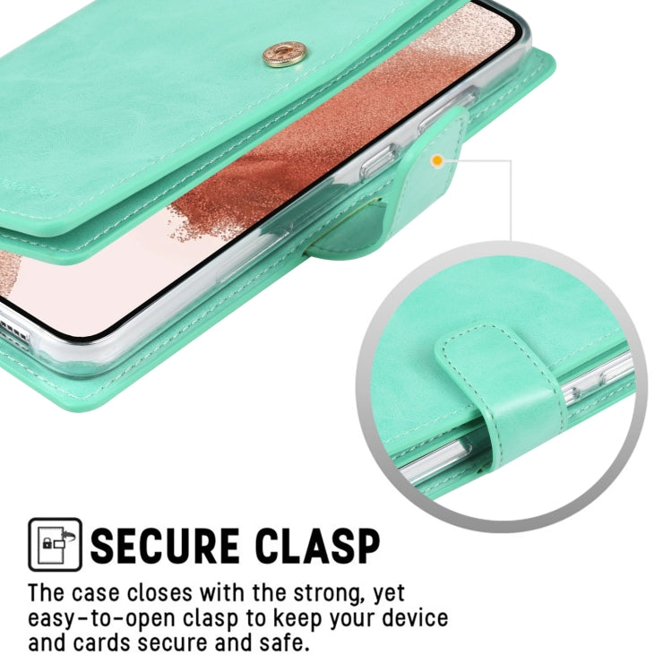 For Samsung Galaxy S23+ 5G GOOSPERY MANSOOR DIARY 9 Card Slots Leather Phone Case(Mint Green) - Galaxy S23+ 5G Cases by GOOSPERY | Online Shopping UK | buy2fix