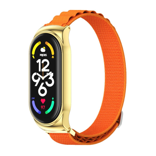 For Xiaomi Mi Band 6 / 5 / 4 / 3 MIJOBS CS Nylon Breathable Watch Band(Orange Gold) - Watch Bands by MIJOBS | Online Shopping UK | buy2fix