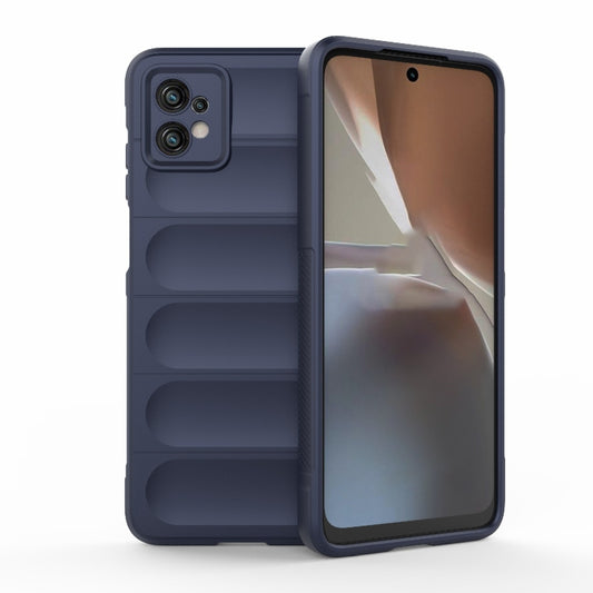 For Motorola Moto G32 Magic Shield TPU + Flannel Phone Case(Dark Blue) - Motorola Cases by buy2fix | Online Shopping UK | buy2fix