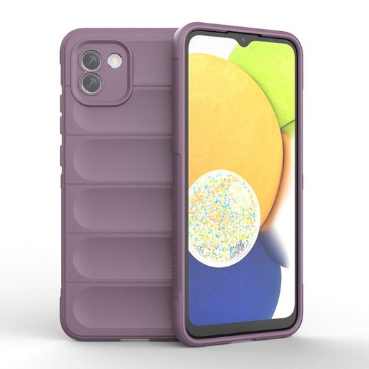 For Samsung Galaxy A03 Global Magic Shield TPU + Flannel Phone Case(Purple) by buy2fix