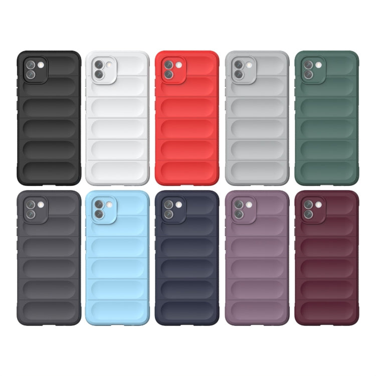 For Samsung Galaxy A03 Global Magic Shield TPU + Flannel Phone Case(Dark Grey) by buy2fix