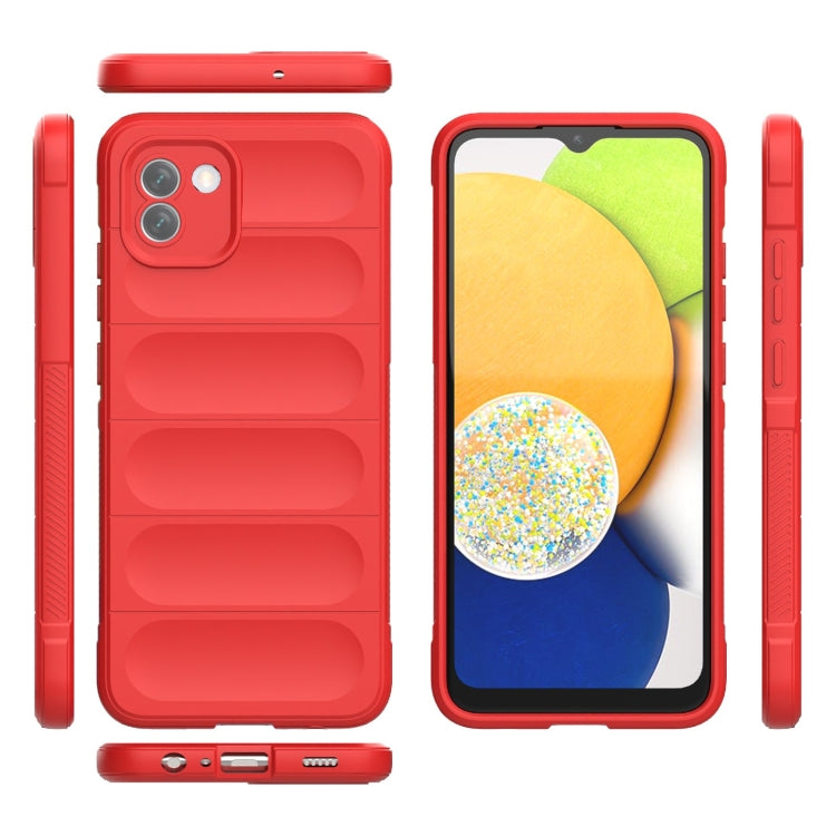 For Samsung Galaxy A03 Global Magic Shield TPU + Flannel Phone Case(Dark Grey) by buy2fix