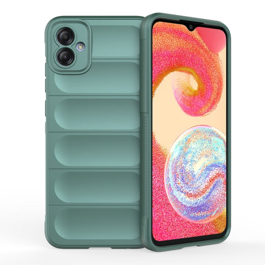 For Samsung Galaxy A04e 4G Magic Shield TPU + Flannel Phone Case(Dark Green) by buy2fix