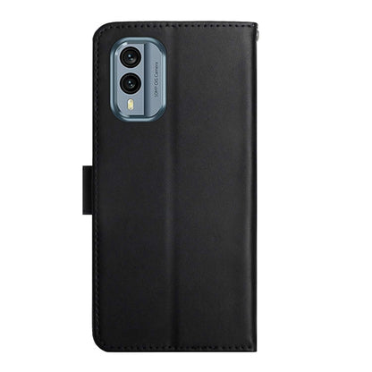 For Nokia X30 HT02 Genuine Leather Fingerprint-proof Flip Phone Case(Black) - Nokia Cases by buy2fix | Online Shopping UK | buy2fix