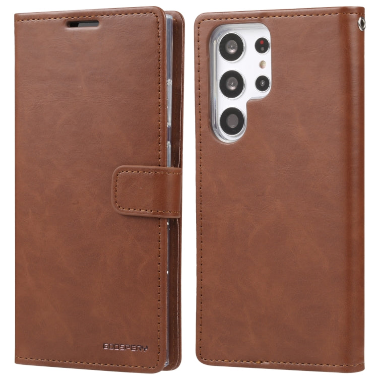 For Samsung Galaxy S23 Ultra 5G GOOSPERY BLUE MOON Crazy Horse Texture Leather Phone Case(Brown) - Galaxy S23 Ultra 5G Cases by GOOSPERY | Online Shopping UK | buy2fix