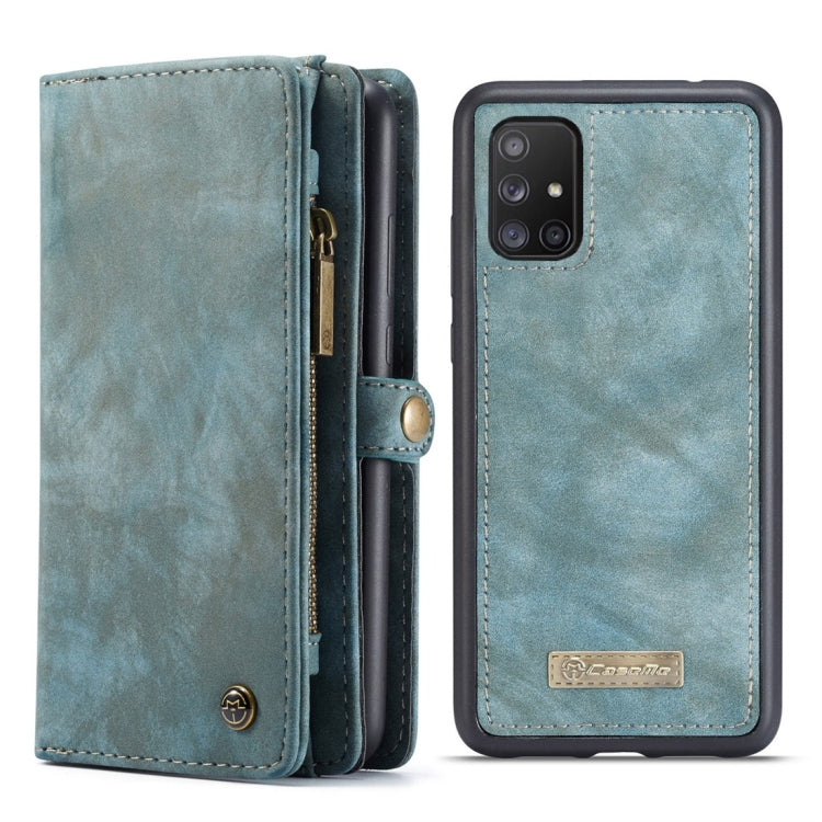 For Galaxy A51 4G CaseMe-008 Detachable Multifunctional Horizontal Flip Leather Case with Card Slot & Holder & Zipper Wallet & Photo Frame(Blue) - Galaxy Phone Cases by CaseMe | Online Shopping UK | buy2fix