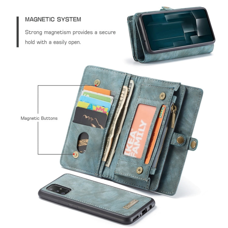 For Galaxy A51 4G CaseMe-008 Detachable Multifunctional Horizontal Flip Leather Case with Card Slot & Holder & Zipper Wallet & Photo Frame(Blue) - Galaxy Phone Cases by CaseMe | Online Shopping UK | buy2fix