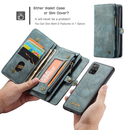 For Galaxy A51 4G CaseMe-008 Detachable Multifunctional Horizontal Flip Leather Case with Card Slot & Holder & Zipper Wallet & Photo Frame(Blue) - Galaxy Phone Cases by CaseMe | Online Shopping UK | buy2fix