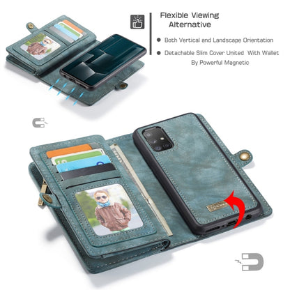 For Galaxy A51 4G CaseMe-008 Detachable Multifunctional Horizontal Flip Leather Case with Card Slot & Holder & Zipper Wallet & Photo Frame(Blue) - Galaxy Phone Cases by CaseMe | Online Shopping UK | buy2fix