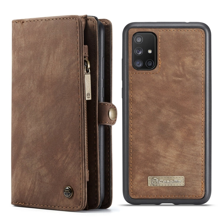 For Galaxy A51 4G CaseMe-008 Detachable Multifunctional Horizontal Flip Leather Case with Card Slot & Holder & Zipper Wallet & Photo Frame(Brown) - Galaxy Phone Cases by CaseMe | Online Shopping UK | buy2fix