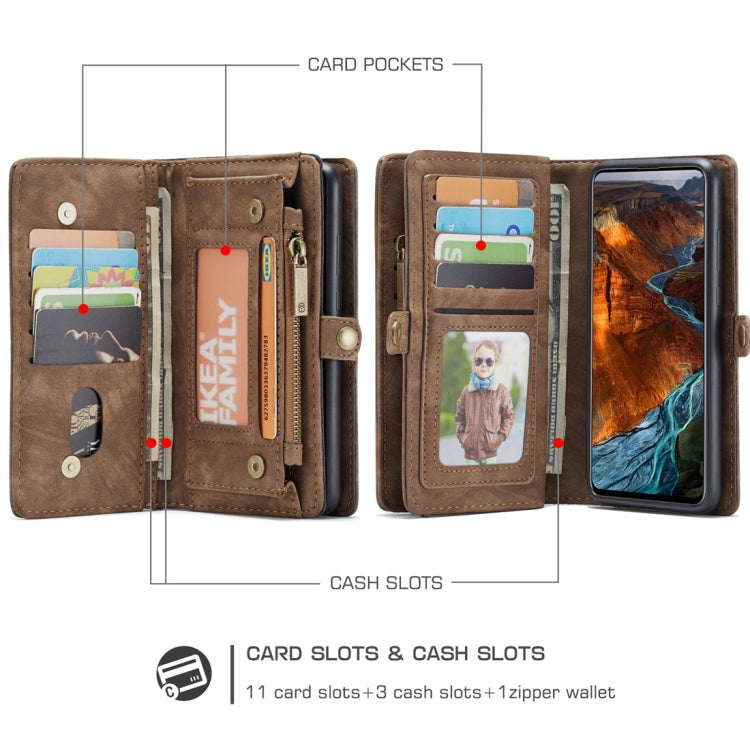 For Galaxy A51 4G CaseMe-008 Detachable Multifunctional Horizontal Flip Leather Case with Card Slot & Holder & Zipper Wallet & Photo Frame(Brown) - Galaxy Phone Cases by CaseMe | Online Shopping UK | buy2fix