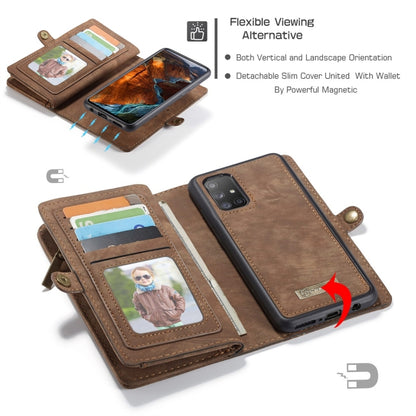 For Galaxy A51 4G CaseMe-008 Detachable Multifunctional Horizontal Flip Leather Case with Card Slot & Holder & Zipper Wallet & Photo Frame(Brown) - Galaxy Phone Cases by CaseMe | Online Shopping UK | buy2fix