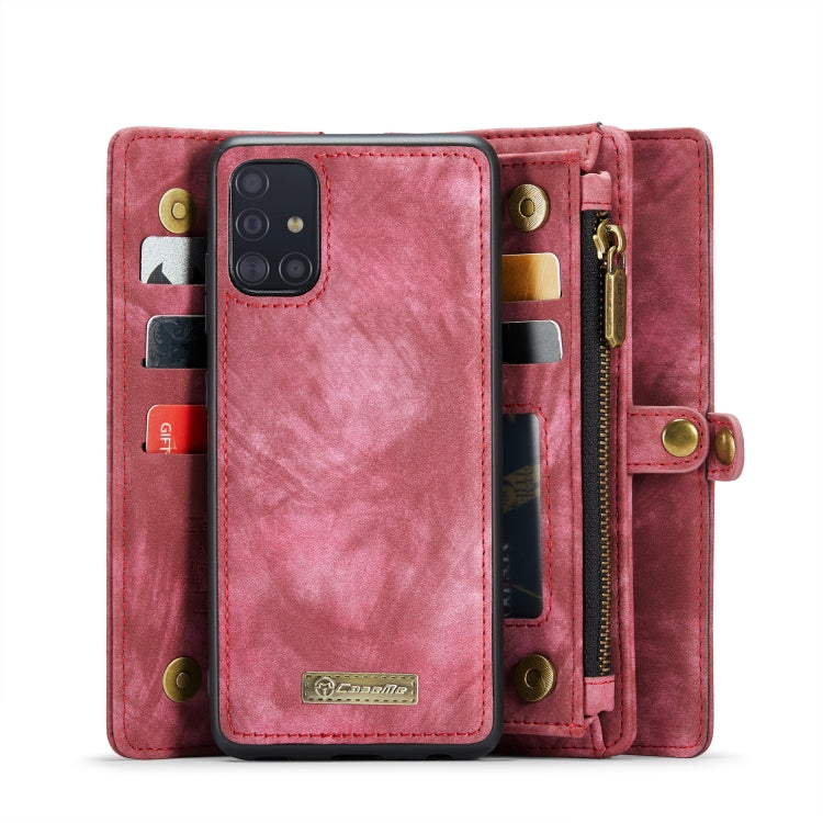 For Galaxy A71 4G CaseMe-008 Detachable Multifunctional Horizontal Flip Leather Case with Card Slot & Holder & Zipper Wallet & Photo Frame(Red) - Galaxy Phone Cases by CaseMe | Online Shopping UK | buy2fix